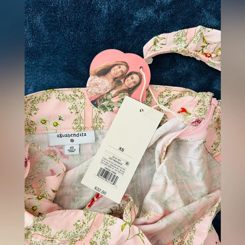 Agua Bendita x Target Dainty Floral Tile Print Flutter Sleeves Mini Dress. EUC - Picture 5 of 8